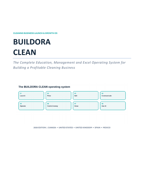 BUILDORA CLEAN education, management and Excel operating system for cleaning businesses